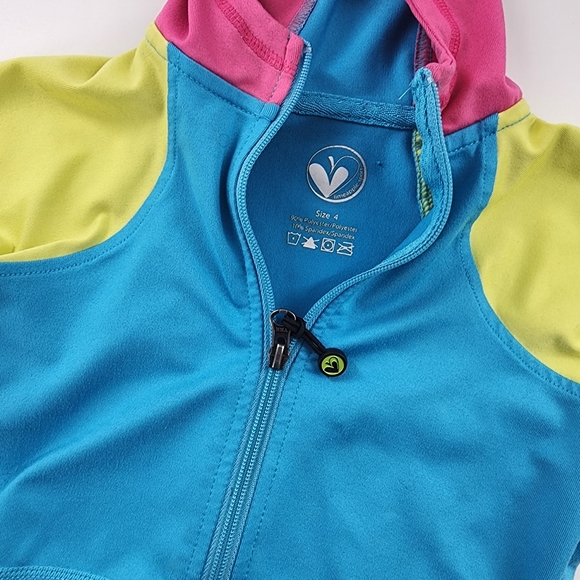 Limeapple sport size 4 blue yellow pink black jacket #865 - Picture 3 of 6